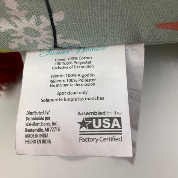 The Pioneer Woman Decorative Holiday Throw Pillow Western Cowboy Boot 18" x 18" - Picture 5 of 8